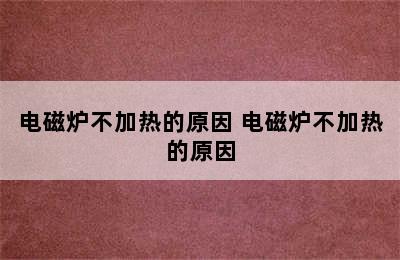 电磁炉不加热的原因 电磁炉不加热的原因